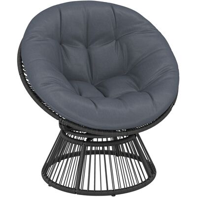 ARRIGONI Fauteuil Papasan Pivotant 360 Degres Avec Coussin Et Cadre En Acier - Publicité ARRIGONI Fauteuil Papasan Pivotant 360 Degres Avec Coussin Et Cadre En Acier - Publicité