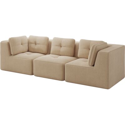 ALMASTORE Canapé Sectionnel Sans Armature, Canapé D’angle Modulable, Canapé Confortable En Velours Côtelé, Canapé 3 Places À Assise Profonde Pour Le Salon, Aucun Montage Requis, Beige - Publicité ALMASTORE Canapé Sectionnel Sans Armature, Canapé D’angle Modulable, Canapé Confortable En Velours Côtelé, Canapé 3 Places À Assise Profonde Pour Le Salon, Aucun Montage Requis, Beige - Publicité