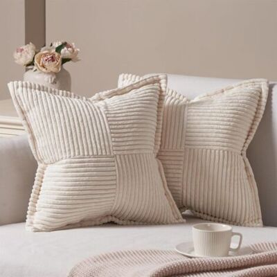 Bunthaus Lot De 2 Housse Coussin Canapé 40x40 Taie Oreiller En Velours Côtelé Beige À Motif Croisé Decoration Chambre Salon De Jardin Fauteuil Chaise Lit Boheme Scandinave - Publicité Bunthaus Lot De 2 Housse Coussin Canapé 40x40 Taie Oreiller En Velours Côtelé Beige À Motif Croisé Decoration Chambre Salon De Jardin Fauteuil Chaise Lit Boheme Scandinave - Publicité