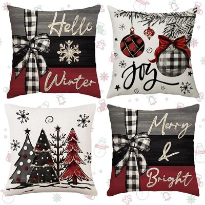 Generic 4pcs Housses De Coussin De Noël,lin Décoratif Taie D'Oreiller,housse Coussin Noel,housse Coussin Exterieur,décoration De Noël,housse De Canapé Noël - Publicité Generic 4pcs Housses De Coussin De Noël,lin Décoratif Taie D'Oreiller,housse Coussin Noel,housse Coussin Exterieur,décoration De Noël,housse De Canapé Noël - Publicité