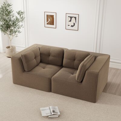 ACKERMAN Modular And Configurable Corner Sofa, Two-seater Frameless Sofa, Comfortable Corduroy Sofa, Suitable For Living Room And Bedroom,braun - Publicité ACKERMAN Modular And Configurable Corner Sofa, Two-seater Frameless Sofa, Comfortable Corduroy Sofa, Suitable For Living Room And Bedroom,braun - Publicité