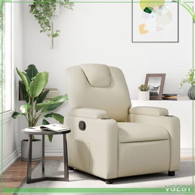 OEM Fauteuil Inclinable - 3205541 - Similicuir Crème - Inclinaison Manuelle 135° - Porte-gobelets & Poche - Publicité OEM Fauteuil Inclinable - 3205541 - Similicuir Crème - Inclinaison Manuelle 135° - Porte-gobelets & Poche - Publicité