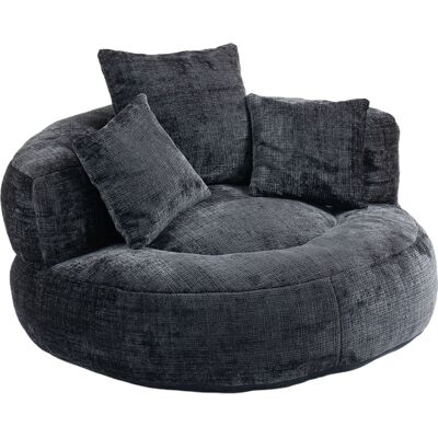 ALMASTORE Fauteuil Pouf Canapé Relax En Chenille Noire À Dossier Haut, Confortable Et Durable, Avec Trois Coussins Pour Adultes Et Enfants, Intérieur/extérieur, Fauteuil Gaming Individuel Pour Chambre Et Bureau - Publicité ALMASTORE Fauteuil Pouf Canapé Relax En Chenille Noire À Dossier Haut, Confortable Et Durable, Avec Trois Coussins Pour Adultes Et Enfants, Intérieur/extérieur, Fauteuil Gaming Individuel Pour Chambre Et Bureau - Publicité