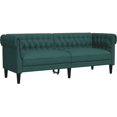 DESIGN IN Canapé Sofa Chesterfield 3 Places Vert Foncé Tissu - Publicité DESIGN IN Canapé Sofa Chesterfield 3 Places Vert Foncé Tissu - Publicité