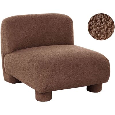 BELIANI Fauteuil En Bouclé 1 Place Sans Accoudoirs Modulaire Profil Bas Marron Mjalbi - Publicité BELIANI Fauteuil En Bouclé 1 Place Sans Accoudoirs Modulaire Profil Bas Marron Mjalbi - Publicité