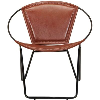 Maison Exclusive - Chaise Marron Cuir Véritable - Publicité Maison Exclusive - Chaise Marron Cuir Véritable - Publicité