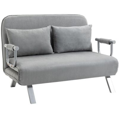 XISRENS Canapé-lit Deux Places Avec Coussins, Réglable, Jusqu'à 150 Kg, Gris Clair, Disponible Sur Place - Publicité XISRENS Canapé-lit Deux Places Avec Coussins, Réglable, Jusqu'à 150 Kg, Gris Clair, Disponible Sur Place - Publicité