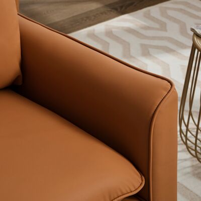 MIDUODUO Fauteuil De Loisirs Monoplace En Cuir Synthétique Anti-rayures,design Nordique Rétro Luxueux,idéal Pour Le Salon,le Balcon Et La Chambre. Publicité MIDUODUO Fauteuil De Loisirs Monoplace En Cuir Synthétique Anti-rayures,design Nordique Rétro Luxueux,idéal Pour Le Salon,le Balcon Et La Chambre. Publicité