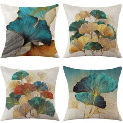 OEM Lot De 4 Housse De Coussin 45x45cm, Moderne Taies D'Oreiller Décoratif Canapé Coussin Canape Pour Chambre, Canapé, Chaise, Lit,jardin (ginkgo Biloba-velours) - Publicité OEM Lot De 4 Housse De Coussin 45x45cm, Moderne Taies D'Oreiller Décoratif Canapé Coussin Canape Pour Chambre, Canapé, Chaise, Lit,jardin (ginkgo Biloba-velours) - Publicité