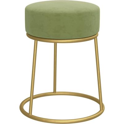DESIGN IN Tabouret Rond Vert Moutarde Velours - Publicité DESIGN IN Tabouret Rond Vert Moutarde Velours - Publicité