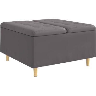 DESIGN IN Pouf De Rangement Avec Coussin Gris 80 X 80 X 45 Cm Simili Cuir - Publicité DESIGN IN Pouf De Rangement Avec Coussin Gris 80 X 80 X 45 Cm Simili Cuir - Publicité