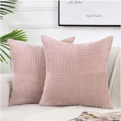 Bunthaus Lot De 2 Housses De Coussin Boho, 40x40 Cm, Rose, Motifs Croisés, Velours Côtelé, Décoratives Pour Canapé, Chambre, Chaise. Publicité Bunthaus Lot De 2 Housses De Coussin Boho, 40x40 Cm, Rose, Motifs Croisés, Velours Côtelé, Décoratives Pour Canapé, Chambre, Chaise. Publicité