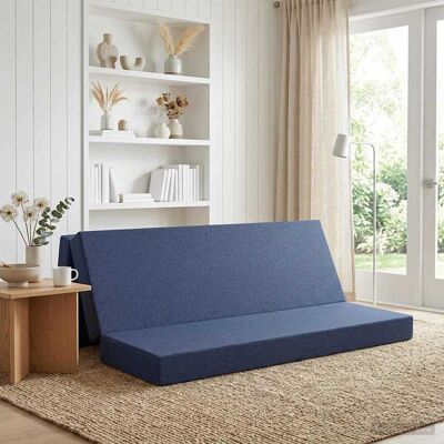 Vidaxl Canapé-lit Pliable 180 X 67 X 45 Cm Bleu - Publicité Vidaxl Canapé-lit Pliable 180 X 67 X 45 Cm Bleu - Publicité