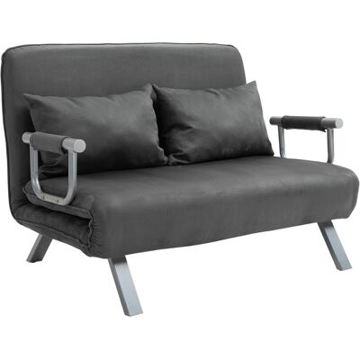 OEM Canapé-lit 3 En 1 185 X 105 Cm Avec Dossier Réglable 5 Positions, Coussins Décoratifs, Canapé 2 Places Convertible, Aspect Velours, Méridienne Pour Salon Ou Chambre, Gris - Publicité OEM Canapé-lit 3 En 1 185 X 105 Cm Avec Dossier Réglable 5 Positions, Coussins Décoratifs, Canapé 2 Places Convertible, Aspect Velours, Méridienne Pour Salon Ou Chambre, Gris - Publicité