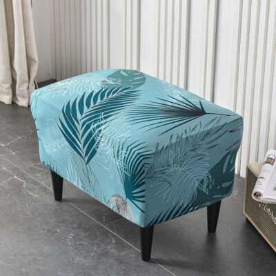 OEM 1pc (feuilles Bleu Lac)housse Ottomane Housses De Pouf Extensible Rectangulaire, Housse De Repose-pieds Protecteur De Meubles Housse De Tabouret Avec Fond Élastique Antidérapante Lavable - Publicité OEM 1pc (feuilles Bleu Lac)housse Ottomane Housses De Pouf Extensible Rectangulaire, Housse De Repose-pieds Protecteur De Meubles Housse De Tabouret Avec Fond Élastique Antidérapante Lavable - Publicité