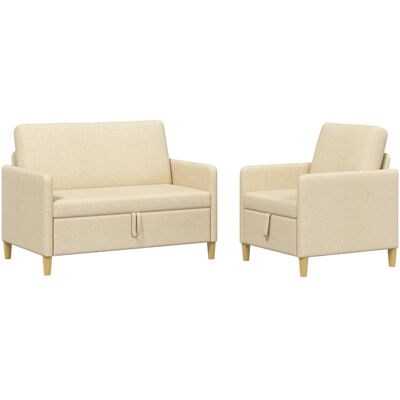 Canapé Avec Rangement 2 Pcs Crème Polyester Vidaxl - Publicité Canapé Avec Rangement 2 Pcs Crème Polyester Vidaxl - Publicité
