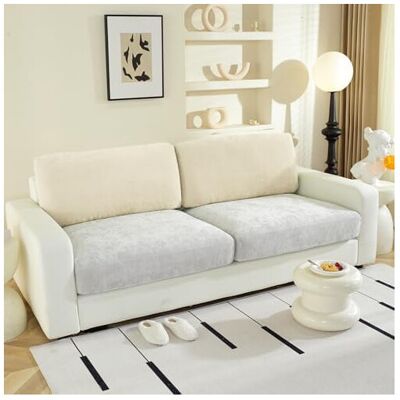 OEM Grandes Housses De Coussin De Dossier De Canapé, Super Élastiques, Conviennent À 2 Coussins De Dossier De Canapé, En Fil Chenille (doux, Lot De 2, Beige). Publicité OEM Grandes Housses De Coussin De Dossier De Canapé, Super Élastiques, Conviennent À 2 Coussins De Dossier De Canapé, En Fil Chenille (doux, Lot De 2, Beige). Publicité