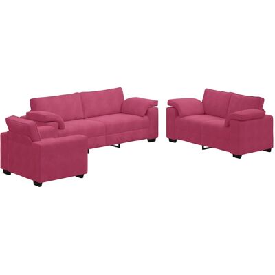 Maison Exclusive - Ensemble De Canapés 3 Pcs Avec Coussins Rouge Bordeaux Velours - Publicité Maison Exclusive - Ensemble De Canapés 3 Pcs Avec Coussins Rouge Bordeaux Velours - Publicité