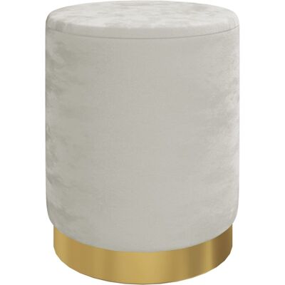 DESIGN IN Tabouret De Rangement Rond Gris Clair Velours 31 X 37 Cm - Publicité DESIGN IN Tabouret De Rangement Rond Gris Clair Velours 31 X 37 Cm - Publicité