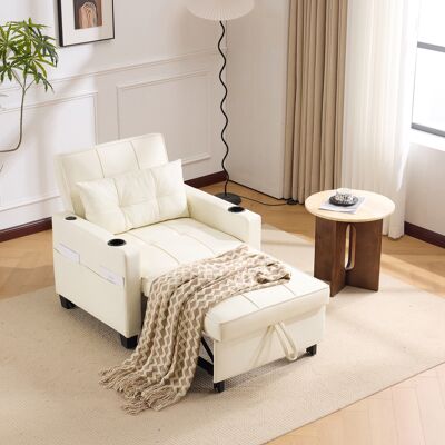 ACKERMAN Canapé-lit Individuel Extensible 3 En 1 – Avec Porte-gobelets Et Port Usb, Fauteuil Inclinable Canapé, Chaise-lit, Fauteuil, Parfait Pour Petits Espaces - Publicité ACKERMAN Canapé-lit Individuel Extensible 3 En 1 – Avec Porte-gobelets Et Port Usb, Fauteuil Inclinable Canapé, Chaise-lit, Fauteuil, Parfait Pour Petits Espaces - Publicité