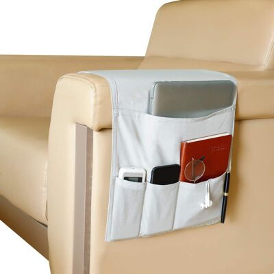 OEM Organiseur Pour Canapé Et Fauteuil, Support Pour Télécommande, Sofa Accoudoir Caddy Avec 5 Poches, Sac De Rangement À Suspendre D'Accoudoir Pour Magazine, Livres, Des Lunettes, Gris-dou - Publicité OEM Organiseur Pour Canapé Et Fauteuil, Support Pour Télécommande, Sofa Accoudoir Caddy Avec 5 Poches, Sac De Rangement À Suspendre D'Accoudoir Pour Magazine, Livres, Des Lunettes, Gris-dou - Publicité