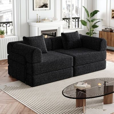 ACKERMAN Canapé-lit 2 En 1 En Chenille Avec Compartiment De Rangement Dans L'Accoudoir, Trois Structures Métalliques Et De Multiples Configurations. Ensemble Deux Pièces. Publicité ACKERMAN Canapé-lit 2 En 1 En Chenille Avec Compartiment De Rangement Dans L'Accoudoir, Trois Structures Métalliques Et De Multiples Configurations. Ensemble Deux Pièces. Publicité