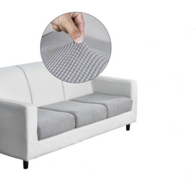 NO BRAND Pair Housse De Coussin D’assise Pour Canapé – Gris Clair – Taille Grande – Longueur 65–95 Cm, Largeur 65–90 Cm - Publicité NO BRAND Pair Housse De Coussin D’assise Pour Canapé – Gris Clair – Taille Grande – Longueur 65–95 Cm, Largeur 65–90 Cm - Publicité