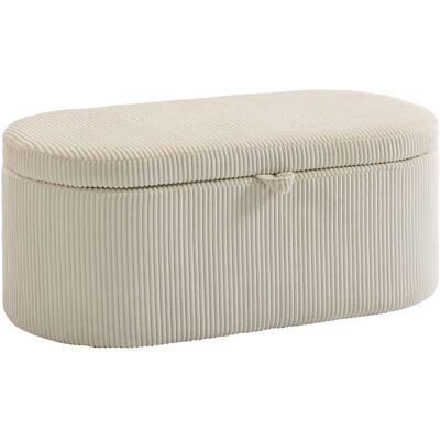 OEM Ottomane De Rangement, Revêtement En Velours Côtelé Avec Assise Rembourrée, Banquette De Pied De Lit, 105 X 51 X 49 Cm, Couleur Beige. Publicité OEM Ottomane De Rangement, Revêtement En Velours Côtelé Avec Assise Rembourrée, Banquette De Pied De Lit, 105 X 51 X 49 Cm, Couleur Beige. Publicité