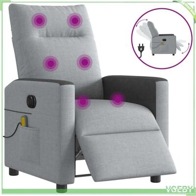 OEM Fauteuil De Massage Inclinable Électrique - Mod. 7291712441134 - Gris Clair/noir - Massage 6 Points - Inclinaison 135° - Publicité OEM Fauteuil De Massage Inclinable Électrique - Mod. 7291712441134 - Gris Clair/noir - Massage 6 Points - Inclinaison 135° - Publicité