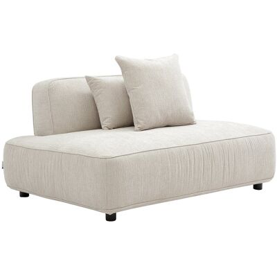 VENTE-UNIQUE Méridienne Gauche En Tissu Chenille Beige Lelaco - Publicité VENTE-UNIQUE Méridienne Gauche En Tissu Chenille Beige Lelaco - Publicité