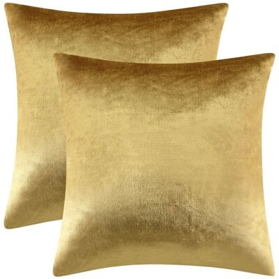 FOGSHIELD Coussin Velours Doré Luxueux 45x45cm, Housse Carrée Élégante Pour Canapé Et Lit - Ensemble De 2 - Publicité FOGSHIELD Coussin Velours Doré Luxueux 45x45cm, Housse Carrée Élégante Pour Canapé Et Lit - Ensemble De 2 - Publicité