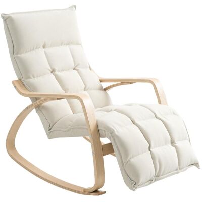 OEM Fauteuil À Bascule Avec Dossier Et Repose-pieds, Fauteuil Inclinable Aspect Lin, Fauteuil De Lecture Pour Salon, Chambre, Balcon, Blanc Crème - Publicité OEM Fauteuil À Bascule Avec Dossier Et Repose-pieds, Fauteuil Inclinable Aspect Lin, Fauteuil De Lecture Pour Salon, Chambre, Balcon, Blanc Crème - Publicité