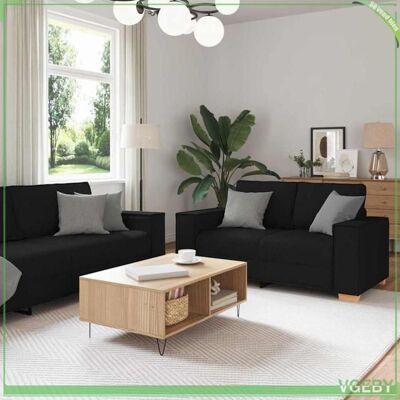 OEM Canapé 3 Pièces - 3324611 - Tissu En Lin Mélangé - Noir - Style Scandinave - Publicité OEM Canapé 3 Pièces - 3324611 - Tissu En Lin Mélangé - Noir - Style Scandinave - Publicité