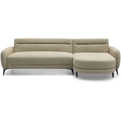 MENZZO Canapé D'Angle Convertible Avec Méridienne Arrondie Milord Tissu Texturé Taupe - Publicité MENZZO Canapé D'Angle Convertible Avec Méridienne Arrondie Milord Tissu Texturé Taupe - Publicité