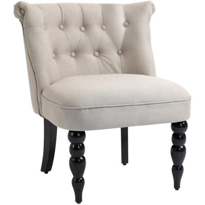 OEM Fauteuil Inclinable Vintage, Chaise Rembourrée, 67x67x78 Cm, Revêtement En Lin, Structure En Bois, Beige Et Noir, Idéal Pour Salle À Manger Et Salon - Publicité OEM Fauteuil Inclinable Vintage, Chaise Rembourrée, 67x67x78 Cm, Revêtement En Lin, Structure En Bois, Beige Et Noir, Idéal Pour Salle À Manger Et Salon - Publicité