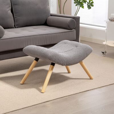 OEM Homcom Repose-pied Salon Ottoman Pouf - Tabouret De Canapé En Tissu, Pieds En Bois De Hêtre, Siège Rembourré, Gris - Publicité OEM Homcom Repose-pied Salon Ottoman Pouf - Tabouret De Canapé En Tissu, Pieds En Bois De Hêtre, Siège Rembourré, Gris - Publicité