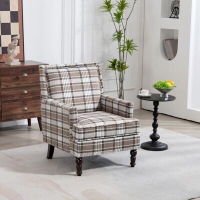 VIVACASA S001 Fauteuil D’appoint Capitonné Vintage Lin Marron Clouté Décoratif Salon Chambre Design Rétro Confortable - Publicité VIVACASA S001 Fauteuil D’appoint Capitonné Vintage Lin Marron Clouté Décoratif Salon Chambre Design Rétro Confortable - Publicité