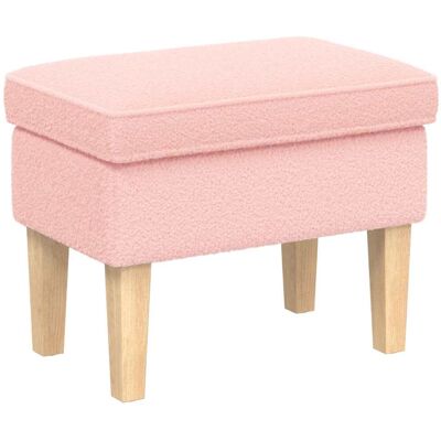 Pouf Rose 55 X 35 X 41 Cm Bouclé Vidaxl - Publicité Pouf Rose 55 X 35 X 41 Cm Bouclé Vidaxl - Publicité