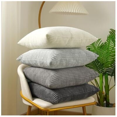 OEM Taies D'Oreiller En Velours Côtelé, 40 X 40 Cm, Lot De 4, Taies D'Oreiller Carrées À Rayures Multicolores, 40 X 40 Cm, Convenant À La Décoration Du Salon, De La Chambre, Du Canapé, De La Voiture Et Du - Publicité OEM Taies D'Oreiller En Velours Côtelé, 40 X 40 Cm, Lot De 4, Taies D'Oreiller Carrées À Rayures Multicolores, 40 X 40 Cm, Convenant À La Décoration Du Salon, De La Chambre, Du Canapé, De La Voiture Et Du - Publicité