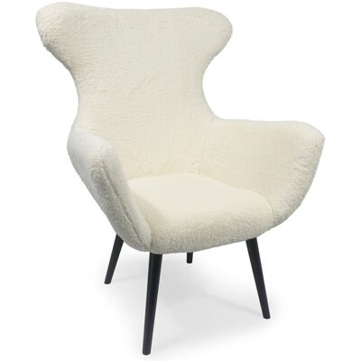 MENZZO Fauteuil Geo Tissu Effet Peau De Mouton Crème - Publicité MENZZO Fauteuil Geo Tissu Effet Peau De Mouton Crème - Publicité