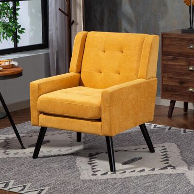 OEM Fauteuil Capitonné En Daim À Boutons – Fauteuil Moderne Du Milieu Du Siècle Avec Coussin En Mousse Haute Densité Et Pieds En Bois Massif, Idéal Pour Les Petits Espaces : Salon, Chambre, Bureau - Publicité OEM Fauteuil Capitonné En Daim À Boutons – Fauteuil Moderne Du Milieu Du Siècle Avec Coussin En Mousse Haute Densité Et Pieds En Bois Massif, Idéal Pour Les Petits Espaces : Salon, Chambre, Bureau - Publicité