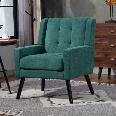 OEM Fauteuil Capitonné En Daim À Boutons – Fauteuil Moderne Du Milieu Du Siècle Avec Coussin En Mousse Haute Densité Et Pieds En Bois Massif, Idéal Pour Les Petits Espaces : Salon, Chambre, Bureau - Publicité OEM Fauteuil Capitonné En Daim À Boutons – Fauteuil Moderne Du Milieu Du Siècle Avec Coussin En Mousse Haute Densité Et Pieds En Bois Massif, Idéal Pour Les Petits Espaces : Salon, Chambre, Bureau - Publicité