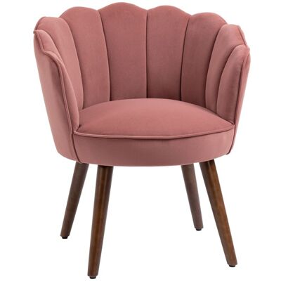 OEM Fauteuil Lounge En Velours Rose, Siège Relax Moderne Avec Pieds En Bois, Confortable Pour Salon Ou Chambre - Publicité OEM Fauteuil Lounge En Velours Rose, Siège Relax Moderne Avec Pieds En Bois, Confortable Pour Salon Ou Chambre - Publicité