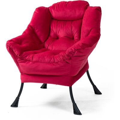 ARRIGONI Fauteuil Relax, Fauteuil Confortable Avec Cadre En Métal Et Poche Latérale, Style Simple Pour Chambre, Salon, Balcon - Publicité ARRIGONI Fauteuil Relax, Fauteuil Confortable Avec Cadre En Métal Et Poche Latérale, Style Simple Pour Chambre, Salon, Balcon - Publicité