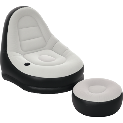 VIVACASA Canapé Gonflable Repose-pieds Tissu Doux Aspect Peluche Porte-gobelet Gris Salon Détente - Publicité VIVACASA Canapé Gonflable Repose-pieds Tissu Doux Aspect Peluche Porte-gobelet Gris Salon Détente - Publicité