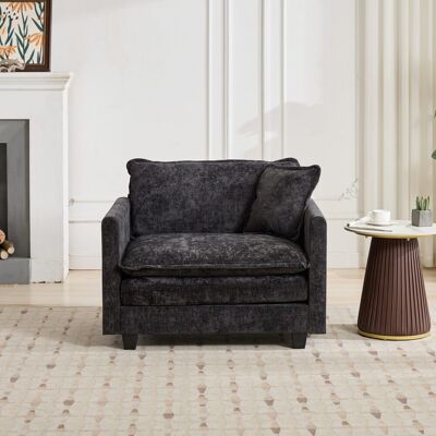 ACKERMAN Cloud Sofa Single Seat (ottoman Is Not Included),modern Sectional Couch, For Living Room Bedroom And Apartment,comfy Double Layer Upholstered Seat Cushion,breathable Chenille Fabric,black,de5011bk - Publicité ACKERMAN Cloud Sofa Single Seat (ottoman Is Not Included),modern Sectional Couch, For Living Room Bedroom And Apartment,comfy Double Layer Upholstered Seat Cushion,breathable Chenille Fabric,black,de5011bk - Publicité