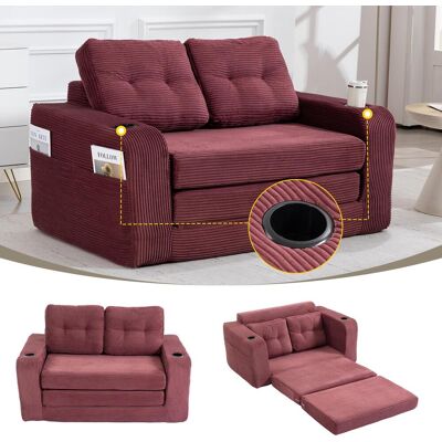 OEM Canapé Deux Places En Velours Côtelé Avec Porte-gobelets Et Poches Latérales, Pouf Double Convertible, Canapé Deux Places Sans Cadre Avec Coussins Et Dossier Matelassés, Grand Pouf (velours Côtelé Win - Publicité OEM Canapé Deux Places En Velours Côtelé Avec Porte-gobelets Et Poches Latérales, Pouf Double Convertible, Canapé Deux Places Sans Cadre Avec Coussins Et Dossier Matelassés, Grand Pouf (velours Côtelé Win - Publicité