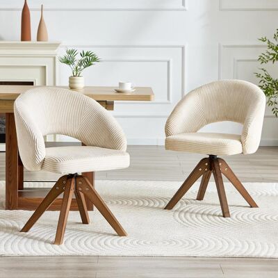 OEM Ensemble De Deux Fauteuils Pivotants Rétro. Revêtement En Tissu Blanc À Rayures Verticales, Pieds En Salons. Publicité OEM Ensemble De Deux Fauteuils Pivotants Rétro. Revêtement En Tissu Blanc À Rayures Verticales, Pieds En Salons. Publicité
