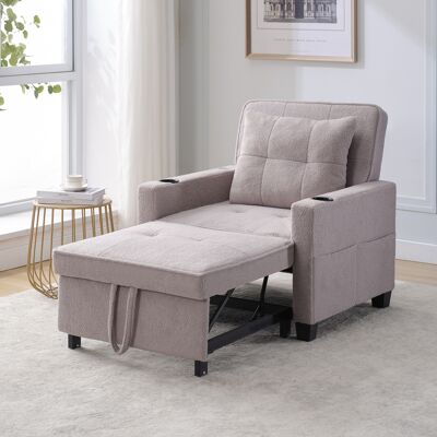 ACKERMAN Canapé-lit Individuel Extensible 3 En 1 – Avec Porte-gobelets Et Port Usb, Fauteuil Inclinable Canapé, Chaise-lit, Fauteuil, Parfait Pour Petits Espaces - Publicité ACKERMAN Canapé-lit Individuel Extensible 3 En 1 – Avec Porte-gobelets Et Port Usb, Fauteuil Inclinable Canapé, Chaise-lit, Fauteuil, Parfait Pour Petits Espaces - Publicité