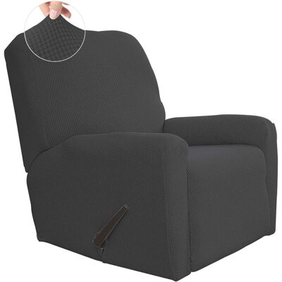 ALVIOR Housse De Canapé Inclinable - Tissu Jacquard Extensible 80% Polyester 20% Élasthanne - Pour Assise 58 À 86 Cm - Gris Foncé - Lot De 4 Pièces - Publicité ALVIOR Housse De Canapé Inclinable - Tissu Jacquard Extensible 80% Polyester 20% Élasthanne - Pour Assise 58 À 86 Cm - Gris Foncé - Lot De 4 Pièces - Publicité